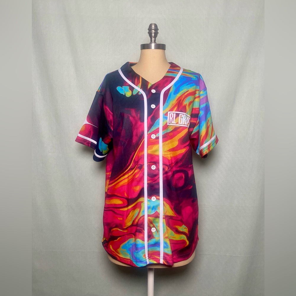 RL Grime Colorful Button-Up Baseball Jersey